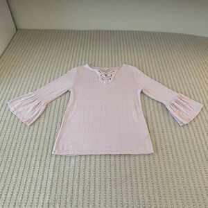 Harper Canyon Light Pink Lace-Up Long Sleeve - Girls - XL - 14 - 16